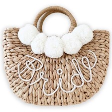 Bride Straw Purse  Honeymoon Bridal Shower Gift for Bride to Be  Handmade S...