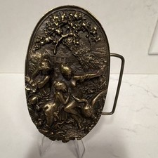 Bronze Metal Cherub Angel Relief Belt Buckle great detail Fits 1.5in A-180
