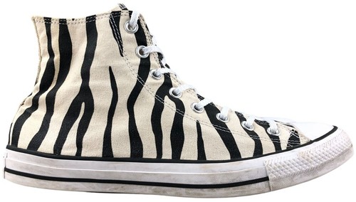 CONVERSE ALL STAR CHUCK TAYLOR KNEE HIGH ZEBRA GLITTER SNEAKERS