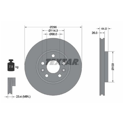 2x Textar Scheibenbremse vorne 402066RN0A 402062000R 26051191