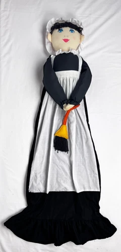 VTG French Maid Upright Vacuum Cleaner Cover 51" Black Apron Dress Liberty Star