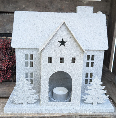   Hellgraues  Lichthaus   Cozy Kerzenlicht Weihnachten Schnee Clayre & Eef   