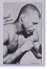 1947-66 Boxing Exhibits HAROLD JOHNSON SIDE VIEW ARCADE BOXER SUPPLY CO CARD