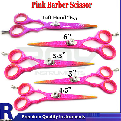 Professional Pink Color Barber Salon Hair Cutting Scissors & Left Hand Shears 