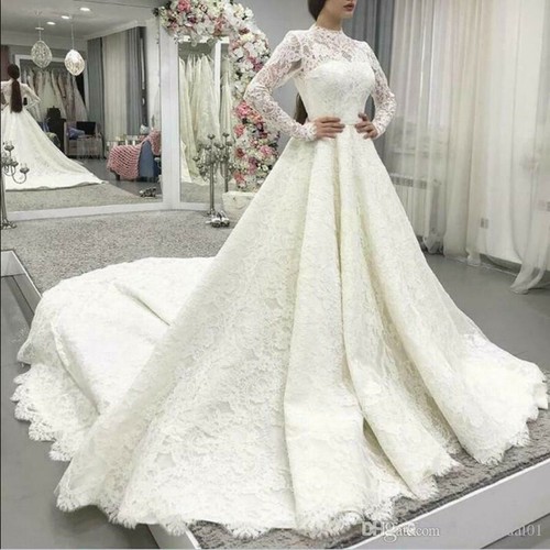 Ivory A Line Lace Wedding Dress 