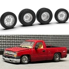 1:64 15" Rear 16" Bogart  wheels and tires.  3d printed chrome wheels