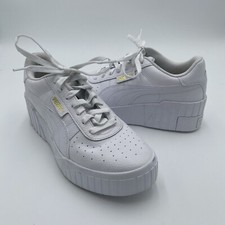 Zapatillas Tenis Puma Para Mujer Cali Cuña Plataforma Con Cordones Blancas Talla 10