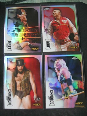 WWE 2020 4-CARD LOT Topps Chrome Refractor Boa/Matt Riddle/Candice LeRAE/Grimes 