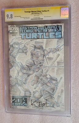 TMNT IDW; 2014 SDCC Exclusive B Cover, GCG 9.8, Signed by Kevin E, 1 of 200