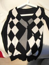 Pullover Esprit Gr. S Schwarz Weiß Rautenmuster