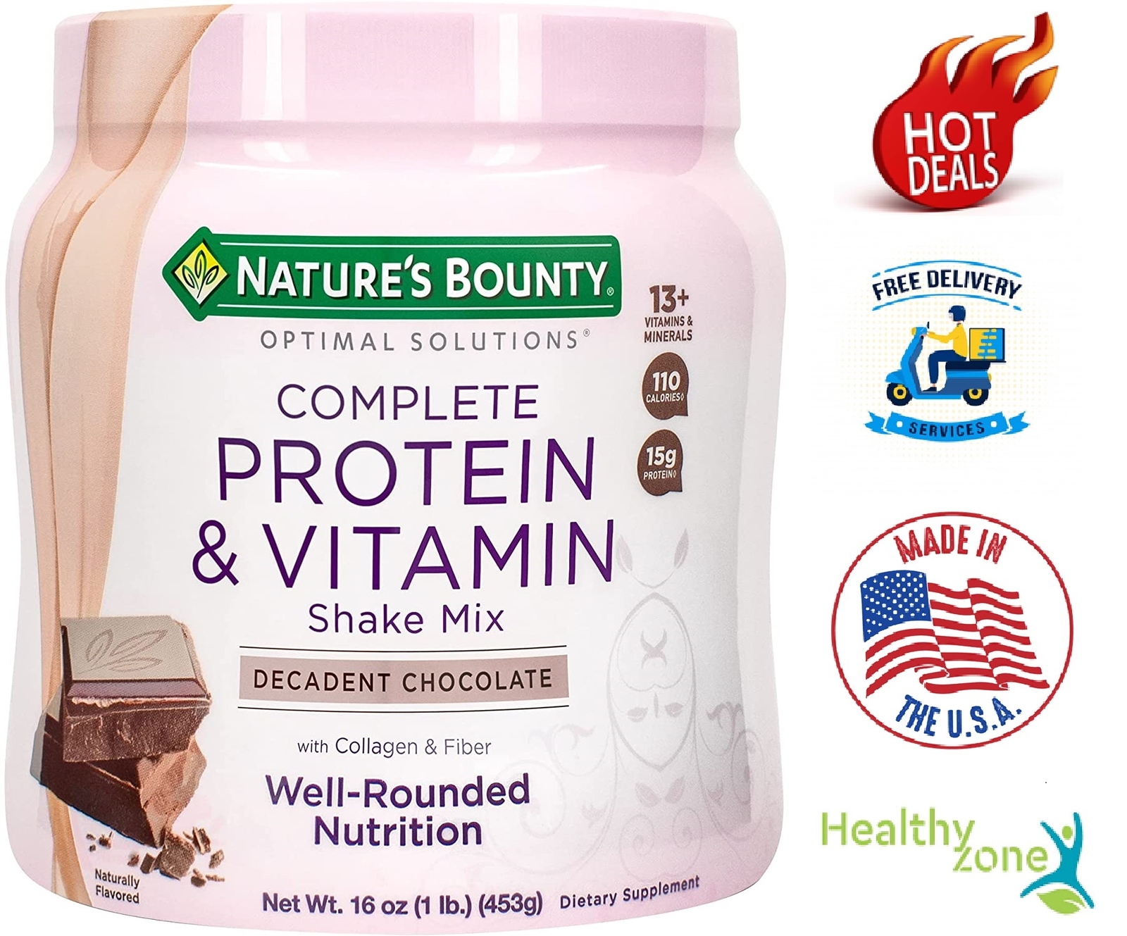 Купить Бад Nature's Bounty Protein Powder With Vitamin C Collagen Fiber