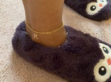 Womens Initial Letter Anklet