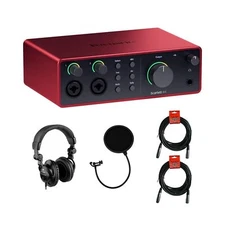 Focusrite Scarlett 4i4 USB-C Audio/MIDI Interface (4th Gen) Bundle with Polse...