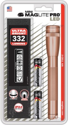 Mag-Lite Mini Flashlight LED 2AA Pro Rose w/ Belt Sheath Batteries Included