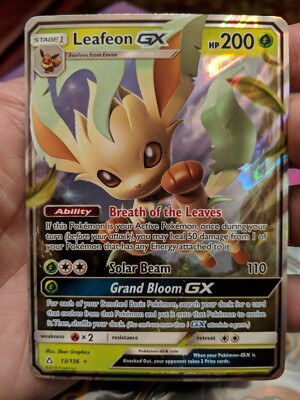 Leafeon GX Ultra Rare Sun & Moon Ultra Prism Mint Excellent Condition