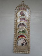 Set of 6 Vintage Mother of Pearl CAPIZ Shell 3" Diam Coasters, Sea Beach Shells