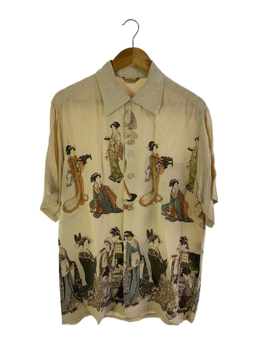 SUN SURF SPECIAL EDITION UTAMAROS BEAUTY/Aloha shirt/L/Rayon/BEG 