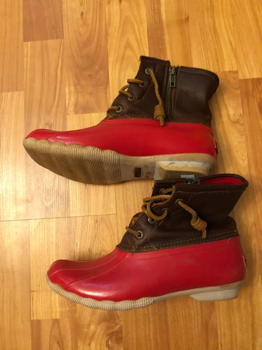 Sperry Women s Saltwater Duck Boots w Leather Shaft Size 6 M Tan