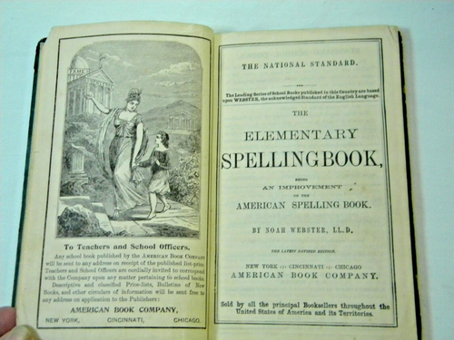 The Elementary Spelling Book The National Standard by Noah Webster 1908 C. - Foto 3 di 14