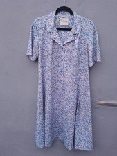 Vintage Richard Stump Tea Dress Womens Size 18 Pastel Blue Midi Short sleeves.  