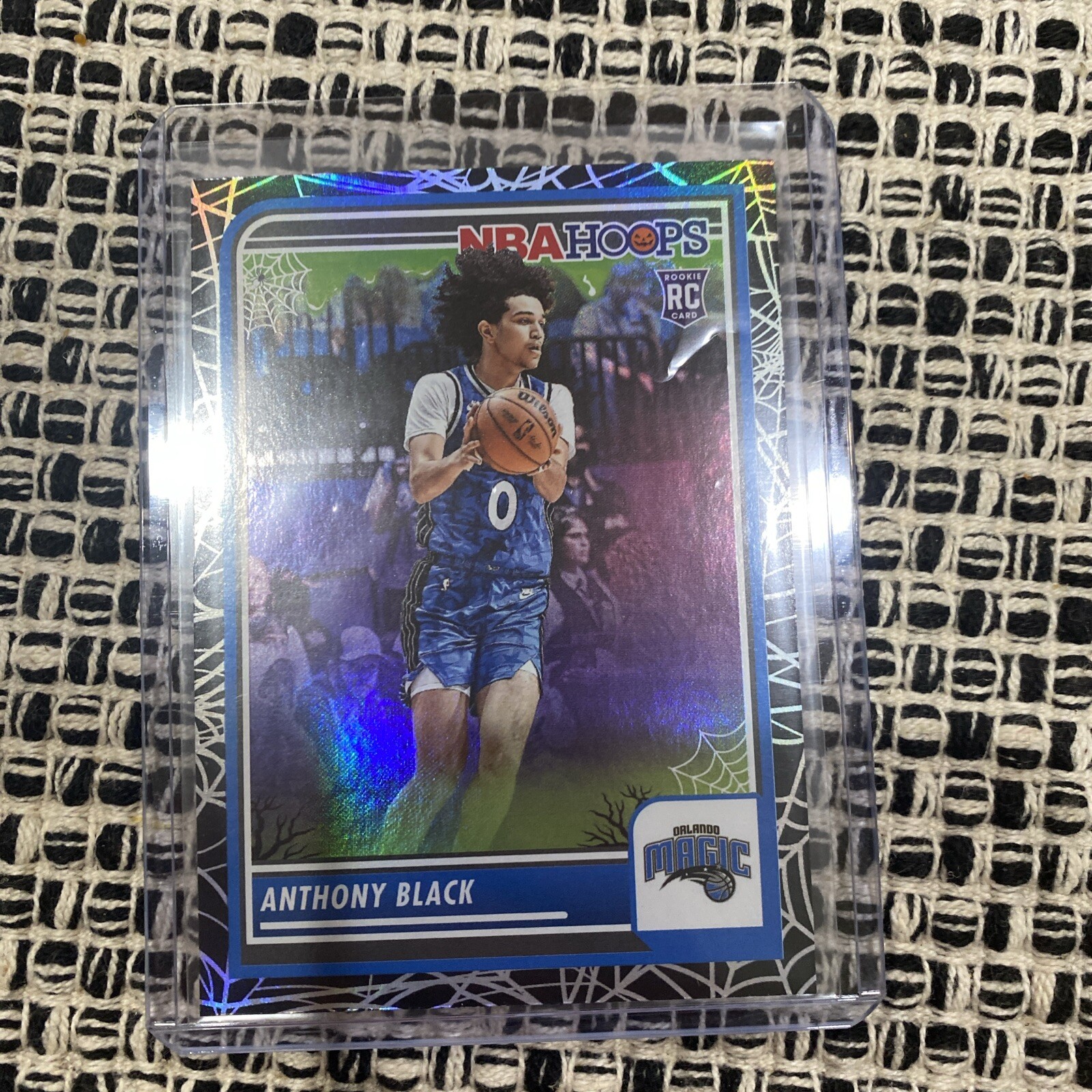 2023-24 Panini Haunted NBA Hoops #88 ANTHONY BLACK Spider Web HOLO RC SP Magic