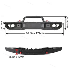 Fits Jeep Wrangler JL Rubicon / Gladiator 2018-2023 Front Bumper Kit 10th Style