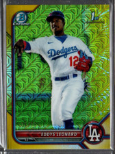 2022 Bowman Chrome Mega Box Prospects Yellow Ref #BCP57 Eddys Leonard /75