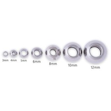 Stainless Steel Round Smooth Seamed Beads Spacer Beads Jewelry Findings 50pcs