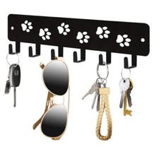 Key Hooks Key Holder Decorative Dog Leash Holder for Wall, 6 Hooks 9.75 2.73