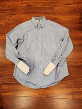 Robert Graham Blue White French Cuff Men's Shirt Size M