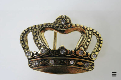 Gürtelschließe ''goldenes Krönchen'' mit Strass