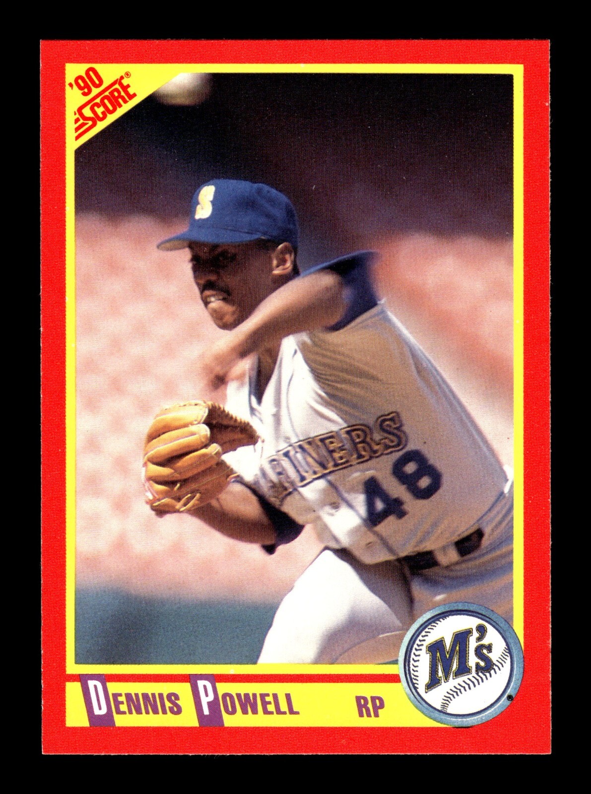 DENNIS POWELL ⚾ 1990 Score Baseball #308 Seattle Mariners