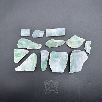 12pc Moss in Snow Jade Slabs Imperial Guatemalan White Green