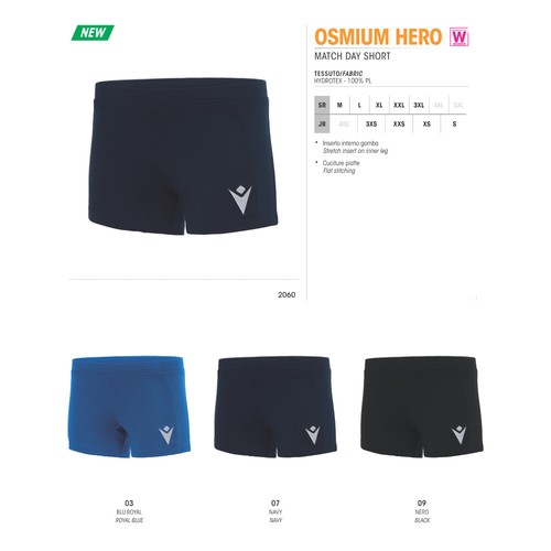 PANTALONCINI DONNA PALLAVOLO VOLLEY OSMIUM HERO - MACRON - Taglie da 3XS a  3XL | eBay