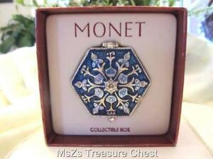 Details about   Macy's MONET "Blue Ornament" Collectible Keepsake Trinket Box  ** NEW IN BOX **