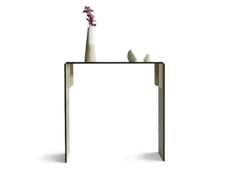 Narrow Laser Cut Wood Console Table for Living Room - Thin Contemporary Design - Image 2 of 4