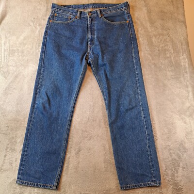 Levis 505 Jeans Mens 36x30 Blue Regular Fit Straight Leg Medium Wash 100% Cotton