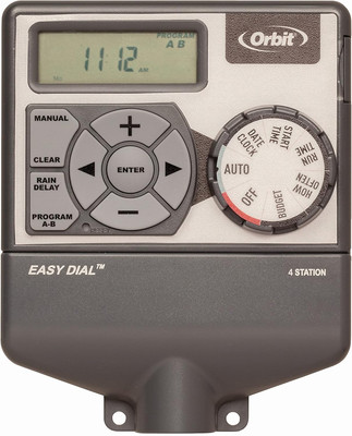 28964 Easy Dial 4-Station Indoor Sprinkler Controller Gray