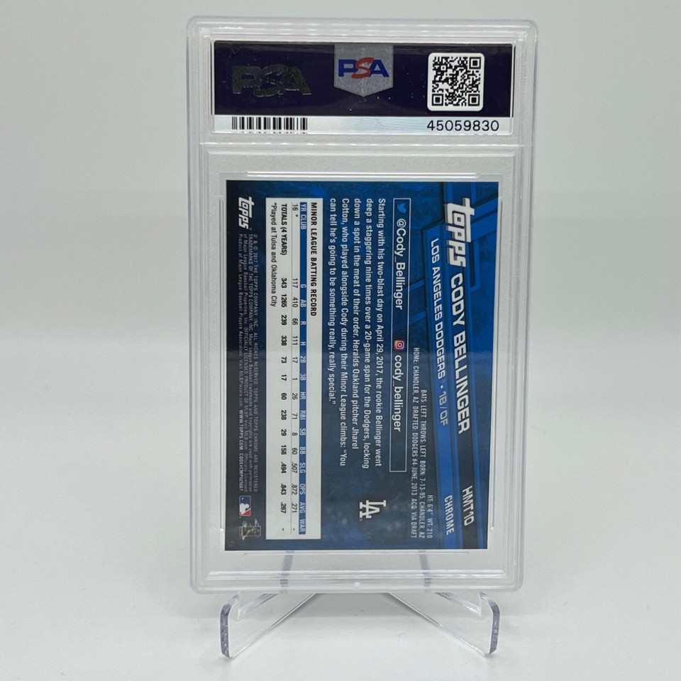 PSA 10 2017 TOPPS CHROME UPDATE CODY BELLINGER HMT10 RC ROOKIE CARD eBay