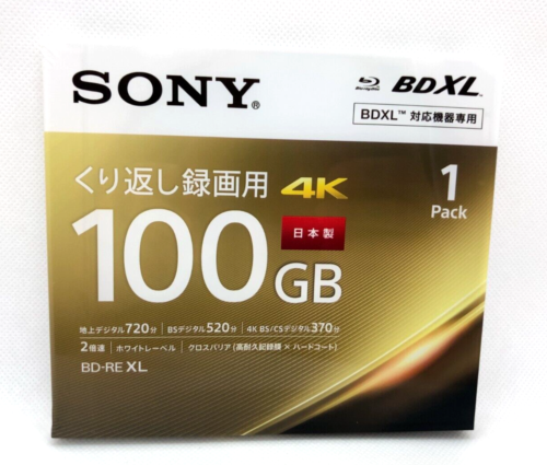 Sony blu-ray BD-RE XL 1 Disc 100GB 4K BDXL Shipping from Japan Post Shipping - Picture 1 of 11
