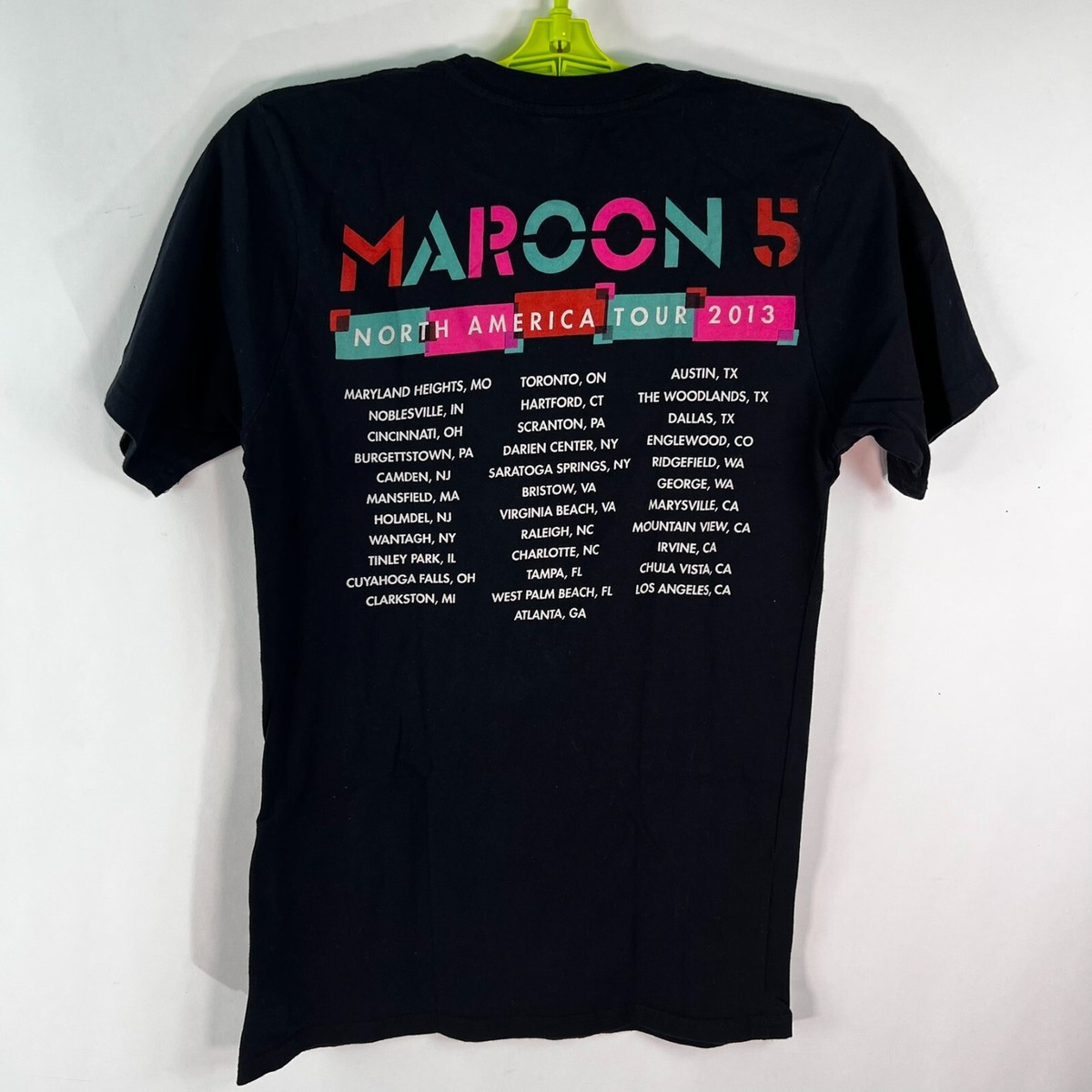 Maroon 5 Men's 2013 Tour USA Royal Tag Graphic Print Black T-Shirt