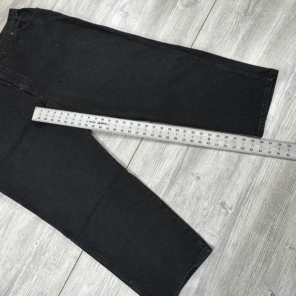 VTG H.I.S. Jeans Mens 48x30 Black Dark Wash Straight Leg VTG H.I.S. Jeans Mens 48x30 Black Dark Wash Straight Leg