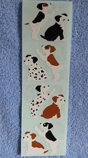 Mrs Grossman PUPPIES - 1 Strip of 8 Vintage 1987 Cute Puppies Stickers 