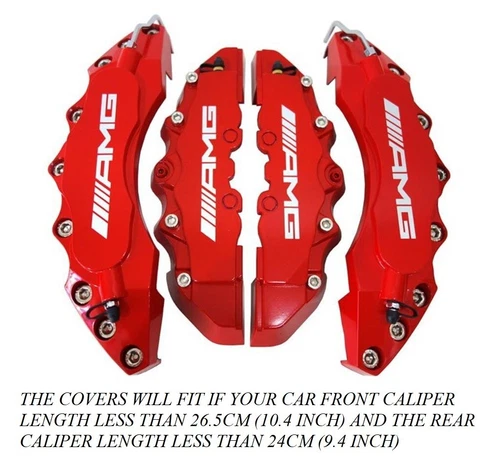 HIGH QUALITY BIG & MEDIUM RED CAR BRAKE CALIPER COVER AMG LOGO FIT MERCEDES-BENZ