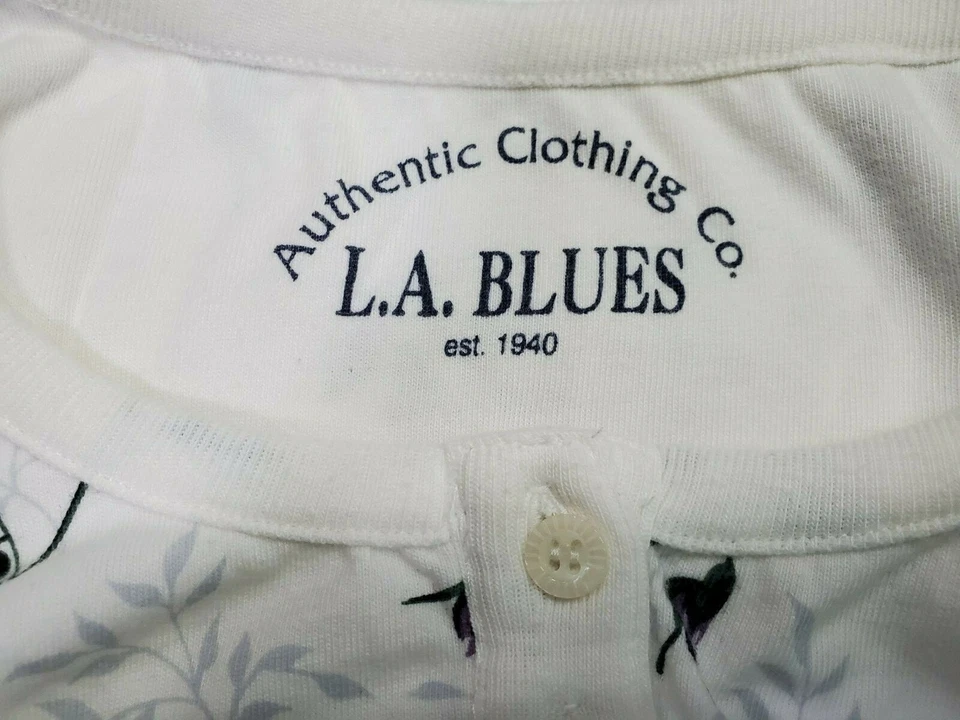 Camisa Top Blusa LA Blues Mujer Talla 18W/20W 18/20 Púrpura Verde Blanco Floral Foto 2 de 4