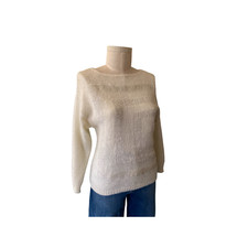 Vintage White Geometric Gloria Vanderbilt Sweater 1990s Size M