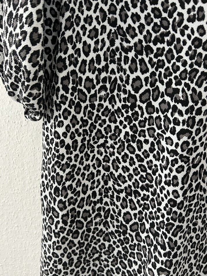 BOOHOO BLACK LEOPARD PRINT DRESS SIZE 16 Gc eBay