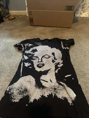 Marilyn Monroe Hollywood Legends Womens Graphic T-shirt Large Slim Black White