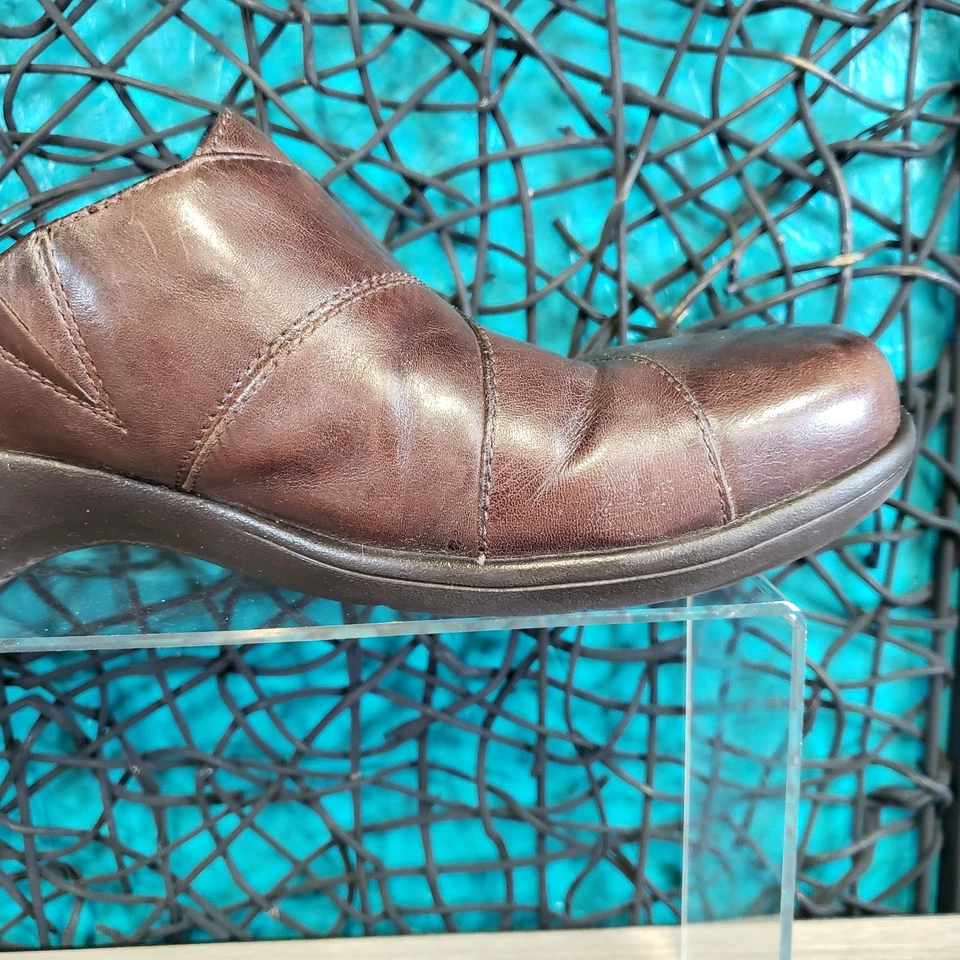 Clarks Artisan Good Year Wedge Brown Slip on Mules Womens Sz 11 N  #85120 BOHO - Image 4 of 4