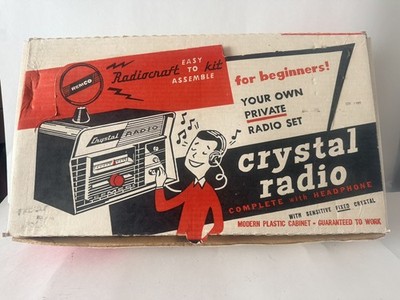 Vintage 1950s Remco Radiocraft Crystal Radio Kit with Headphones & Original Box